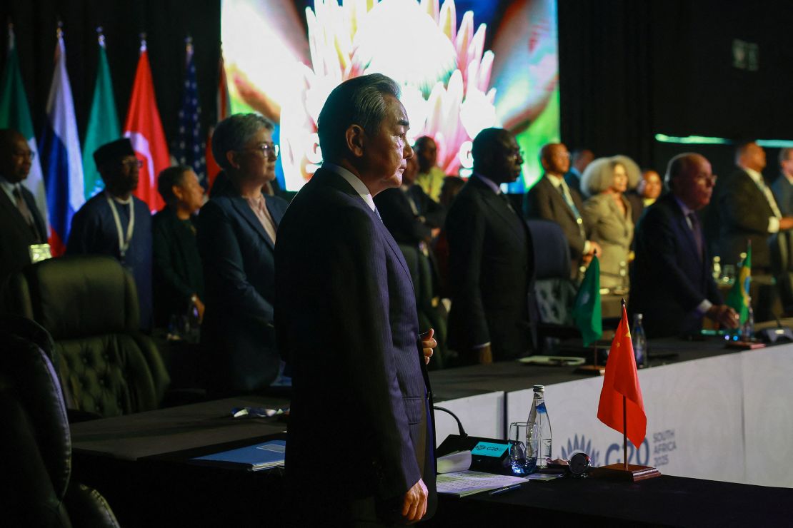 China's Foreign Minister Wang Yi attends the G20 Foreign Minister Meeting in Johannesburg, South Africa, on February 20.